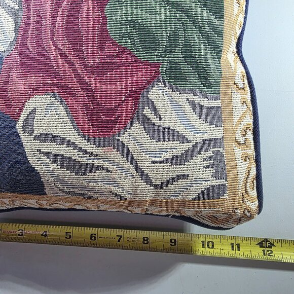 Tapestry Angel Decorative Pillow Blue Backing holiday christmas - Picture 4 of 4